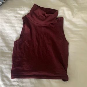 ASOS crop turtleneck burgundy size 4